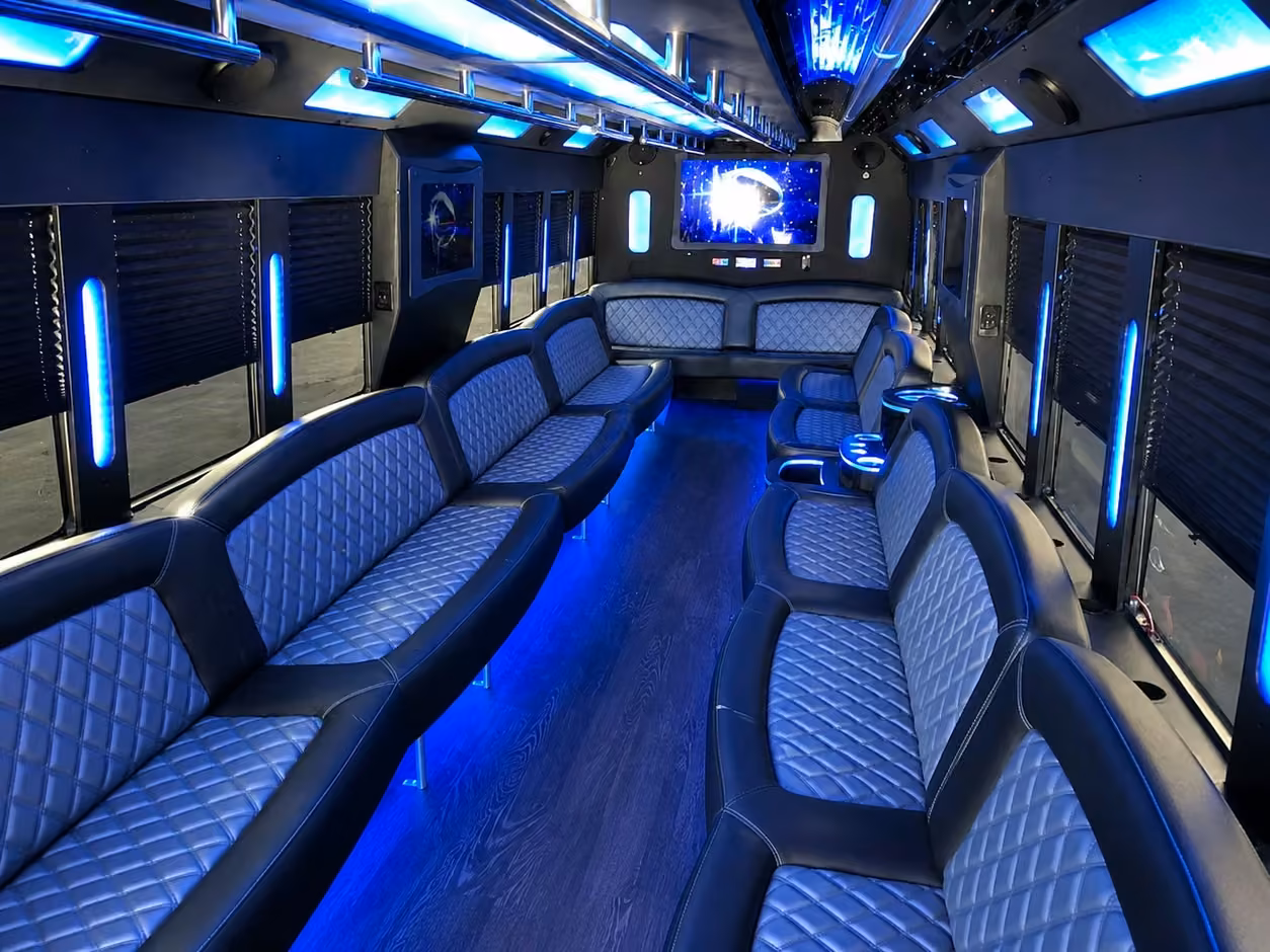15 passenger party bus inside