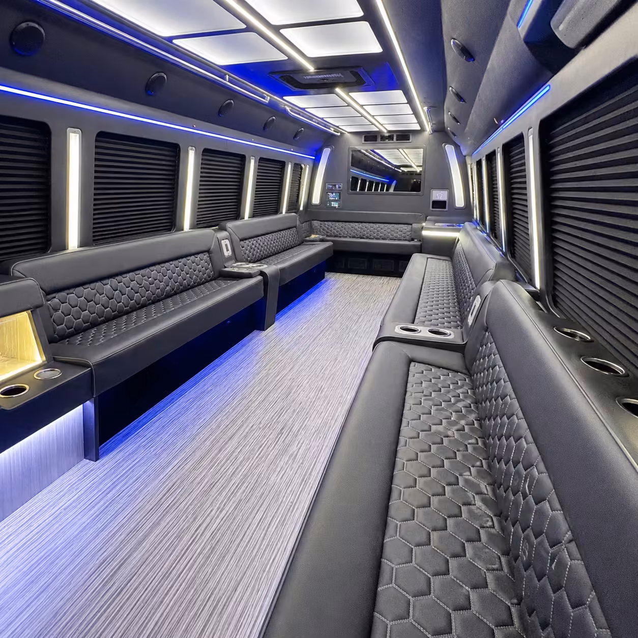 30 passenger party bus inside