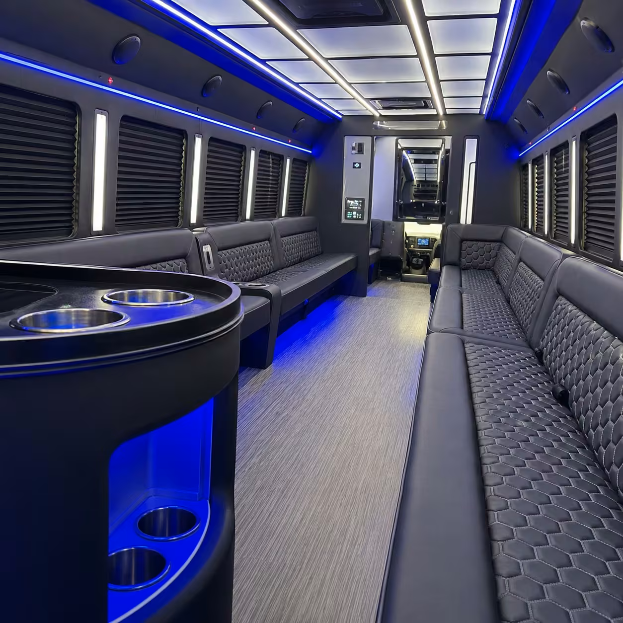 50 passenger party bus interior