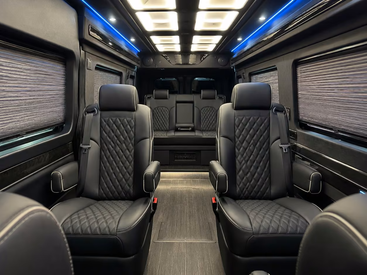 sprinter van rental with driver inside