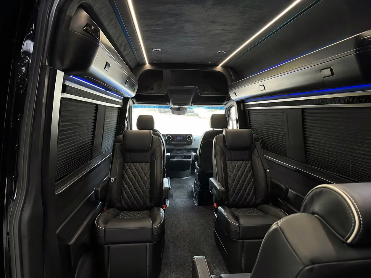 sprinter van rental with driver interior